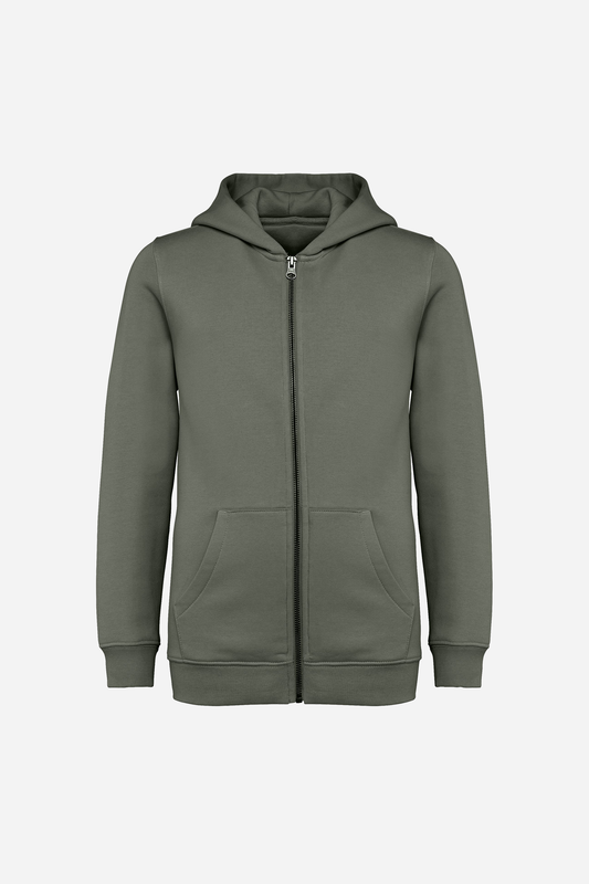 Sweat-shirt écoresponsable zippé à capuche enfant