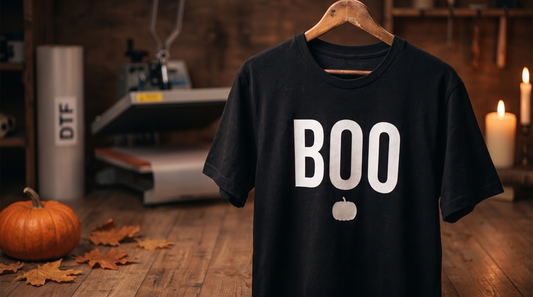 T-shirt Halloween BOO personnalise chez Antistatik - atelier textile Toulouse