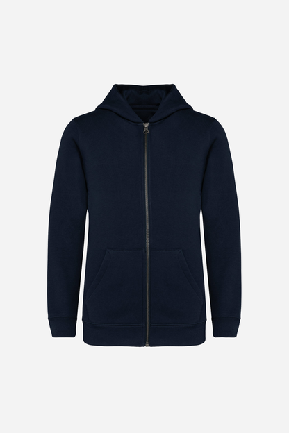 Sweat-shirt écoresponsable zippé à capuche enfant