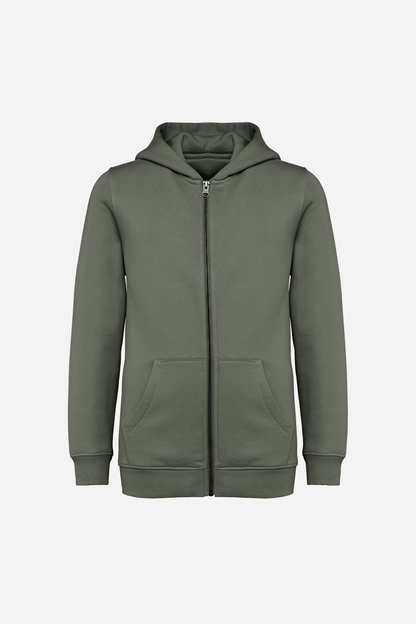 Sweat-shirt écoresponsable zippé à capuche enfant