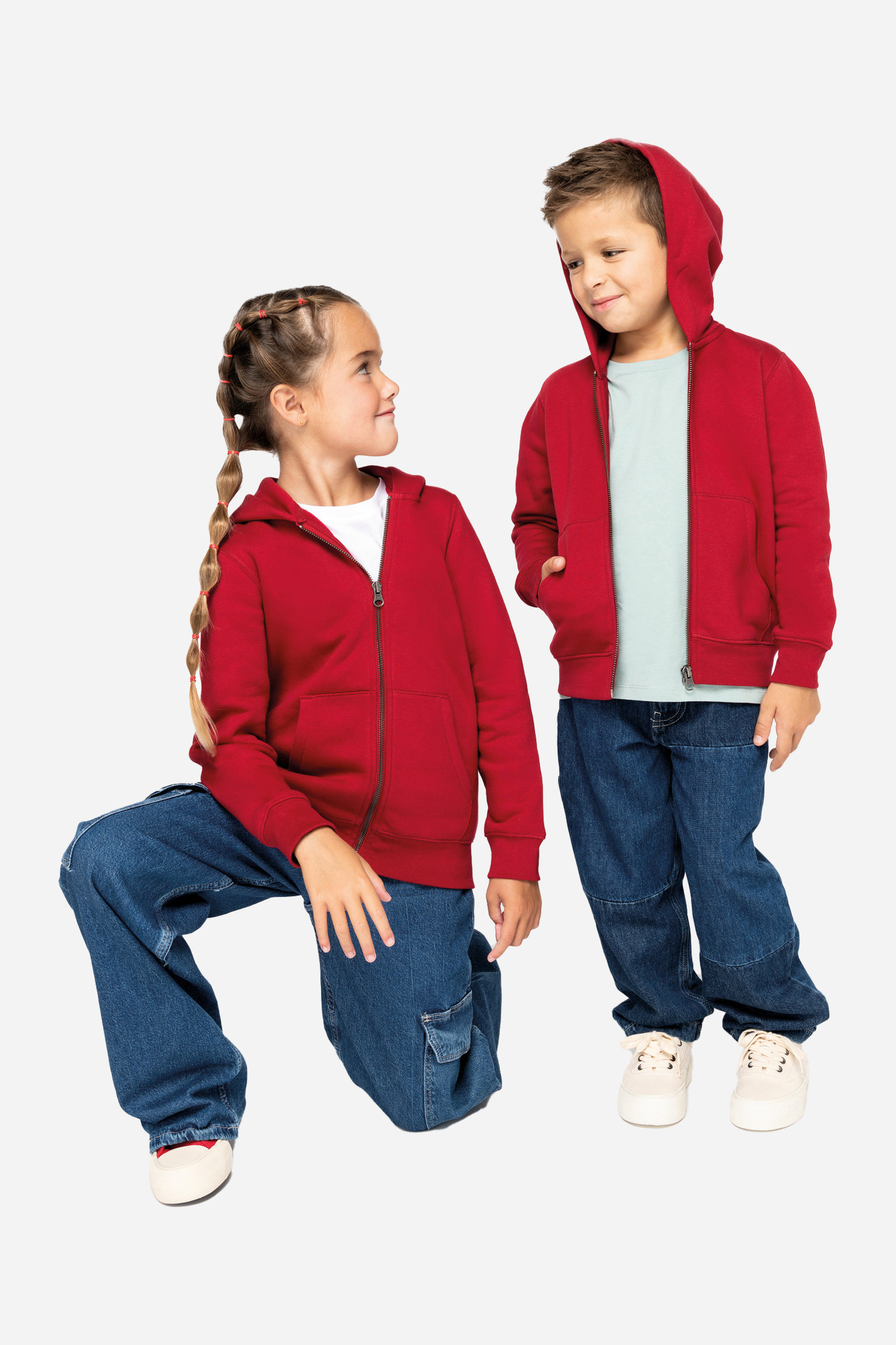 Sweat-shirt écoresponsable zippé à capuche enfant (4-14 ans) personnalisable