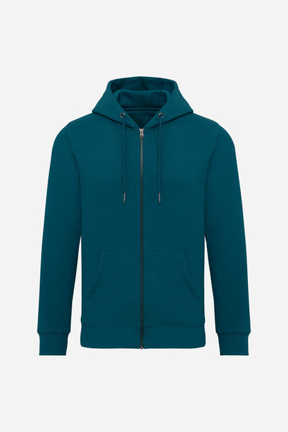 Sweat-shirt écoresponsable zippé à capuche unisexe personnalisable