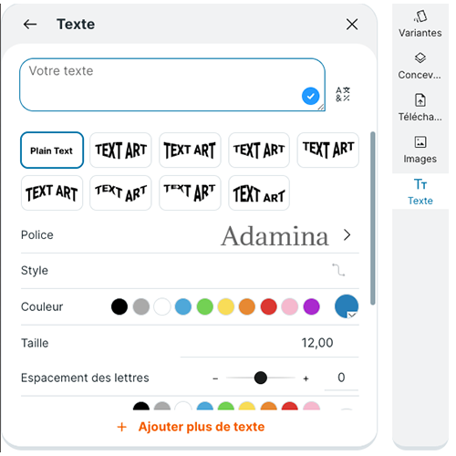 Du texte sur mesure